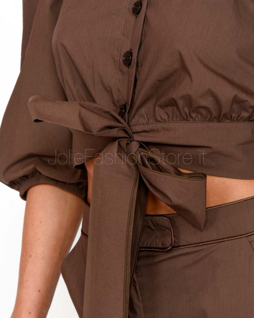 Patrizia Pepe Top Camicia Sensual Brown  2C1606 A570 B825