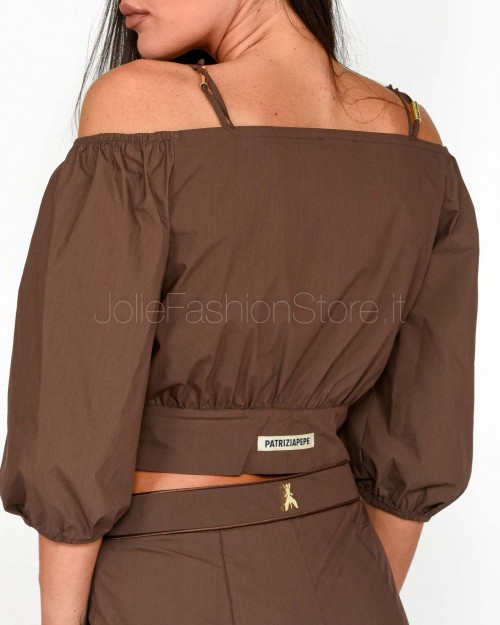 Patrizia Pepe Top Camicia Sensual Brown  2C1606 A570 B825