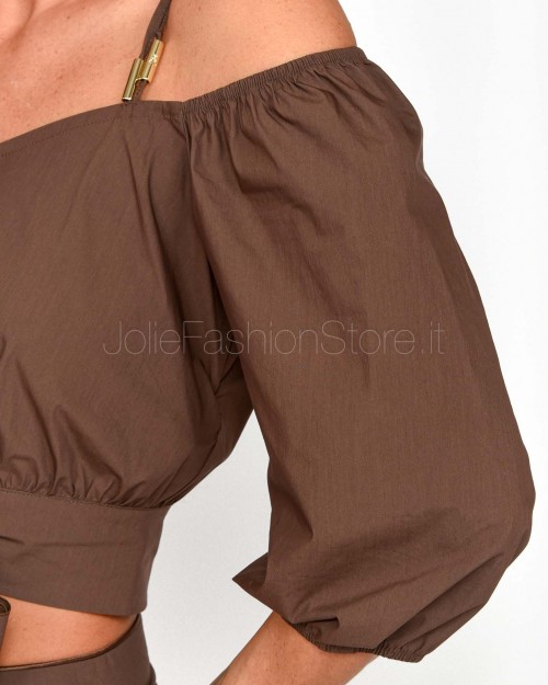 Patrizia Pepe Top Camicia Sensual Brown  2C1606 A570 B825