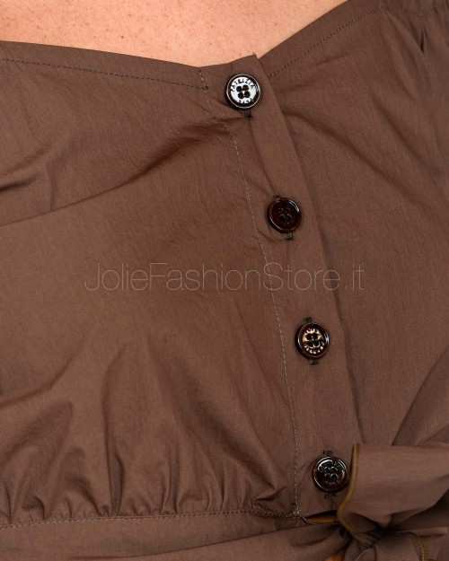 Patrizia Pepe Top Camicia Sensual Brown  2C1606 A570 B825