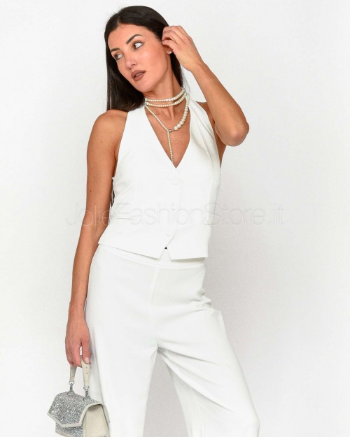 Patrizia Pepe White VEST  2C1618 A411 W146