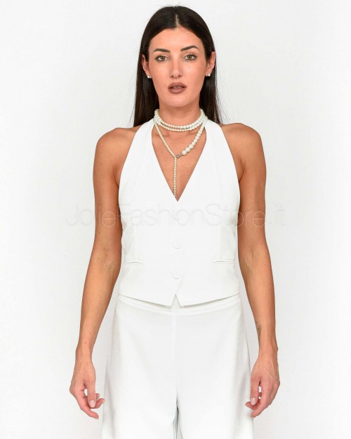 Patrizia Pepe White VEST  2C1618 A411 W146
