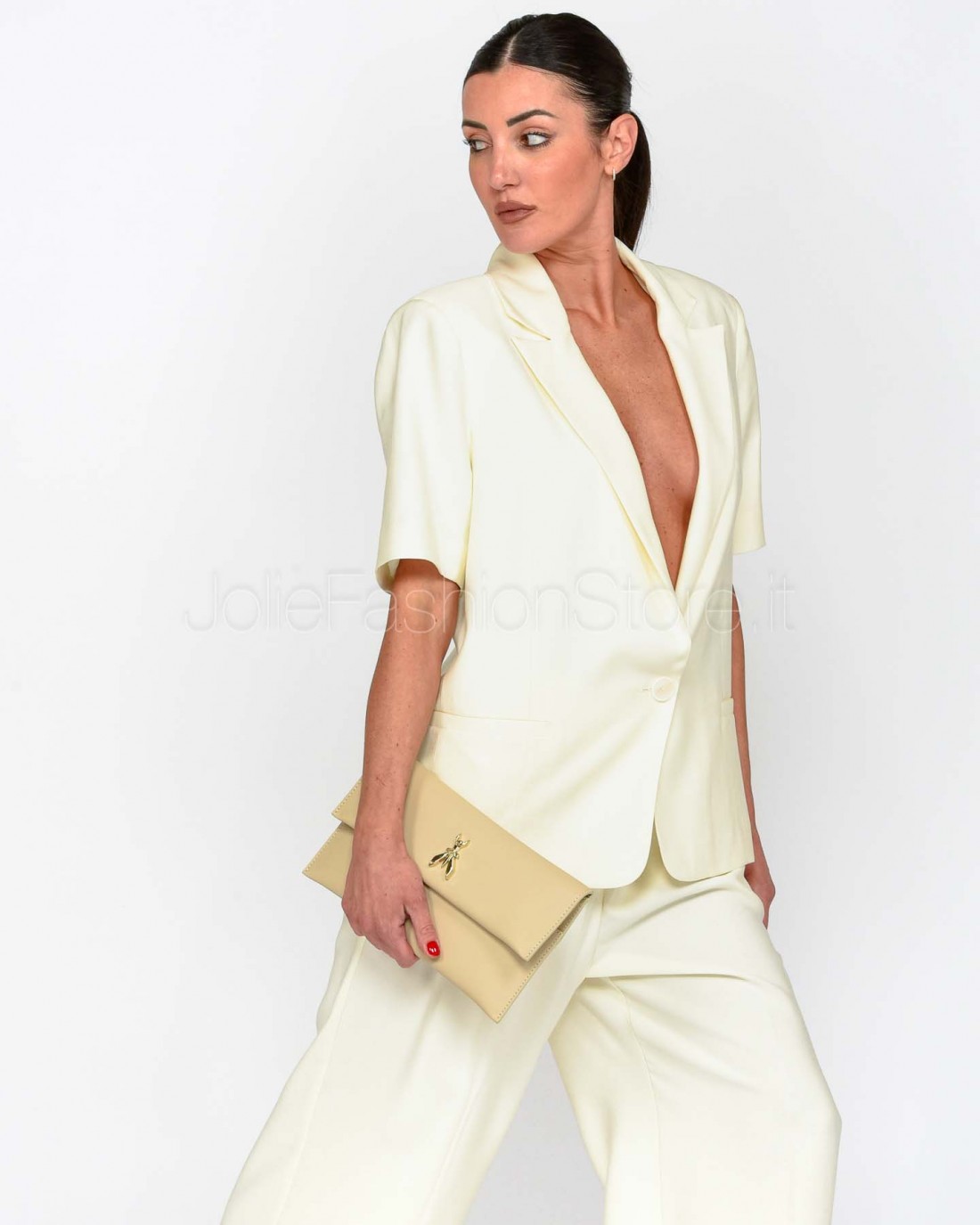Patrizia Pepe Giacca Fluida con Maniche Corte Bianco  2S1525 A573 W146