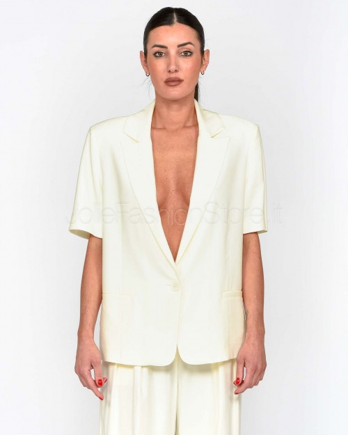 Patrizia Pepe Giacca Fluida con Maniche Corte Bianco  2S1525 A573 W146