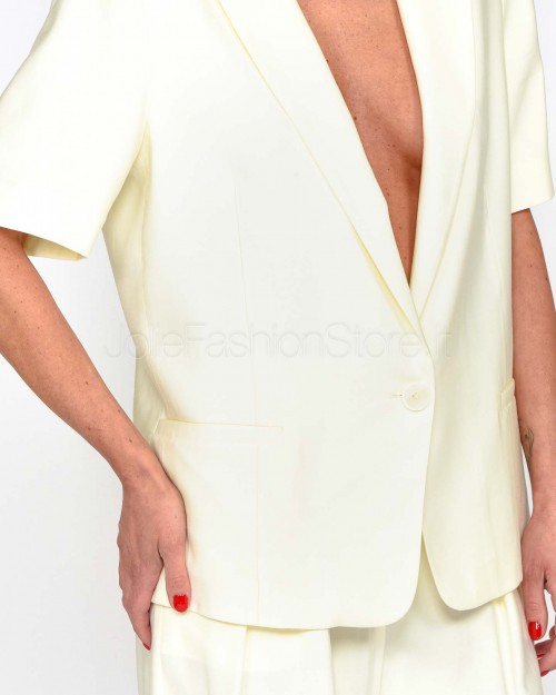 Patrizia Pepe Giacca Fluida con Maniche Corte Bianco  2S1525 A573 W146