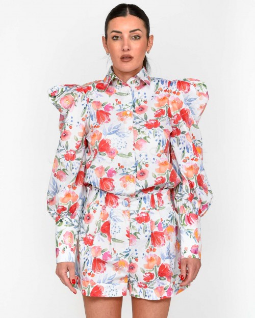Actualee Camicia Stampa Floreale Multi Linen  14178 MULTI LINEN