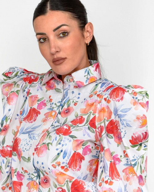 Actualee Camicia Stampa Floreale Multi Linen  14178 MULTI LINEN