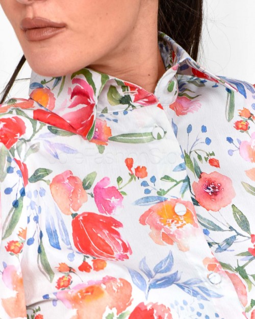 Actualee Camicia Stampa Floreale Multi Linen  14178 MULTI LINEN