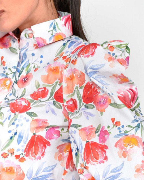Actualee Camicia Stampa Floreale Multi Linen  14178 MULTI LINEN