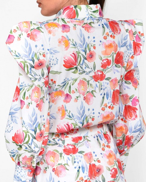 Actualee Camicia Stampa Floreale Multi Linen  14178 MULTI LINEN