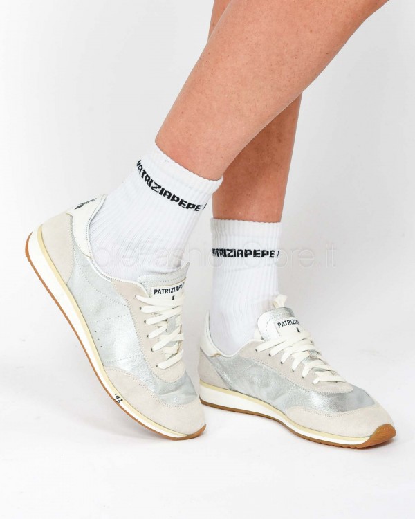 Patrizia Pepe Sneakers Running SKIN '93 Laminate Silver  2Z0074 V043 S298