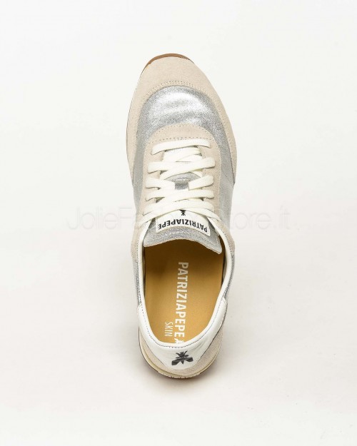Patrizia Pepe Sneakers Running SKIN '93 Laminate Silver  2Z0074 V043 S298
