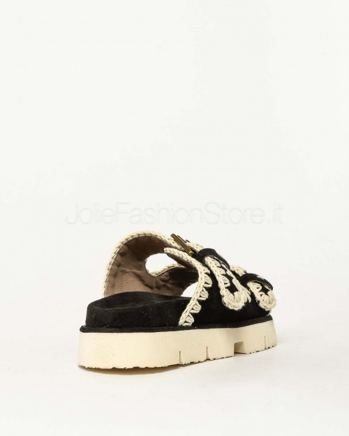 Mou Bio Two Buckles Sandal Black/White  S25_MU.SW461005A- BKW