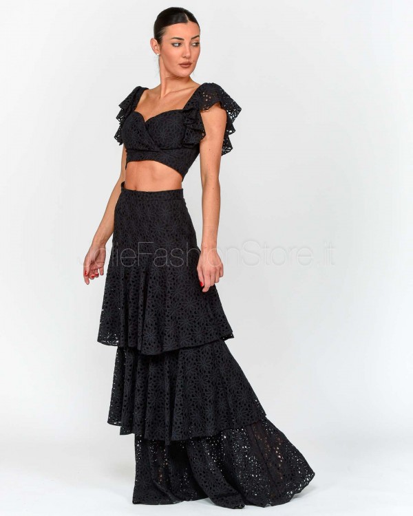 Actualee Gonna Lunga a Balze Sangallo Nero  14123 NERO