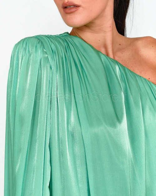 Actualee Abito Lungo Monospalla Green  14100 GREEN 1422