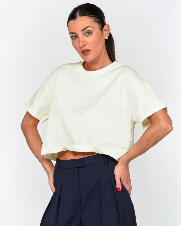 Grace & Mila T-Shirt Crop Bianco  RODIN_13247 ECRU