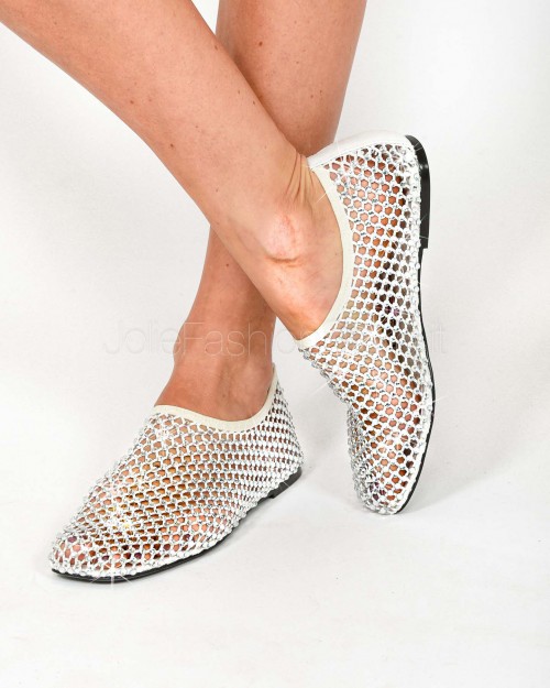 Strategia Ballerina a Rete Bianca con Strass  R11 DOLLY WHITE