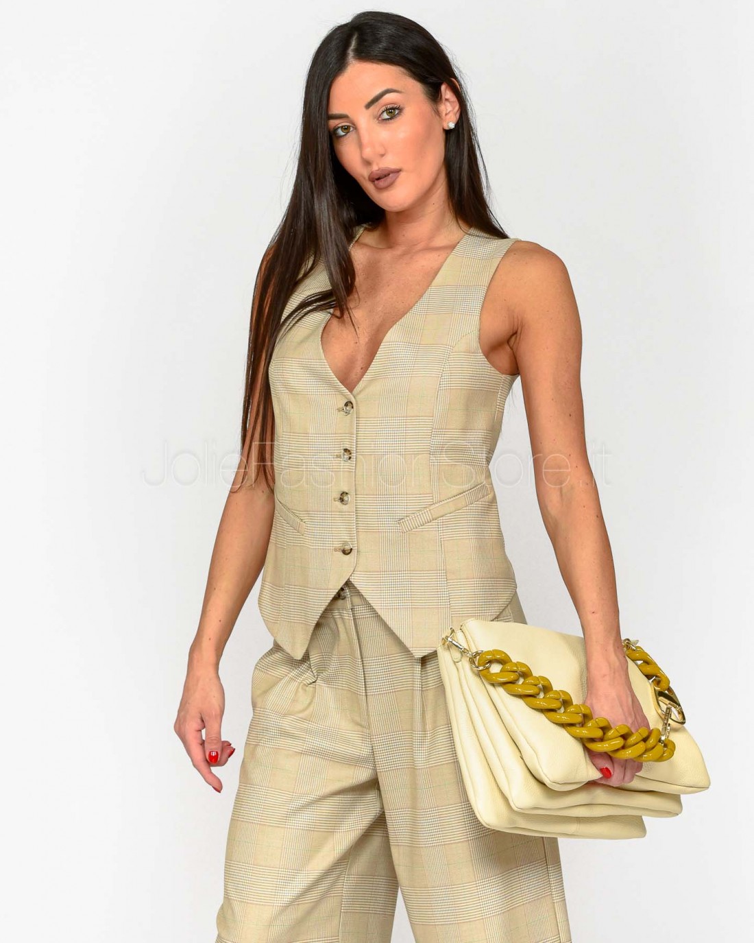 I’Min Luxury Gilet Beige con Spilla  RM40 BEIGE 200