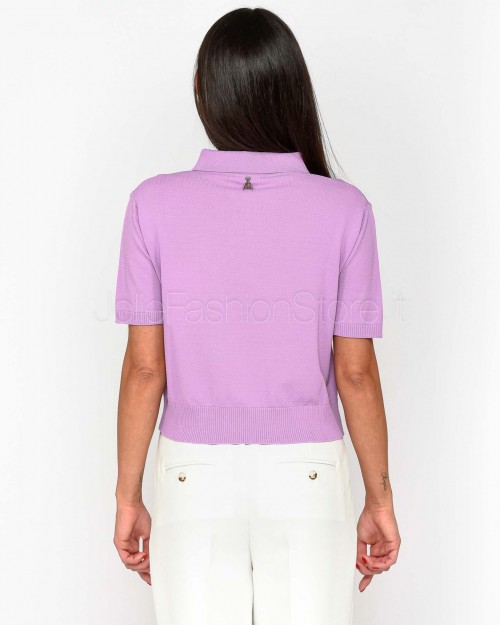 Patrizia Pepe Maglia Polo Crop Spring Lilac  1K1008 K318 M561