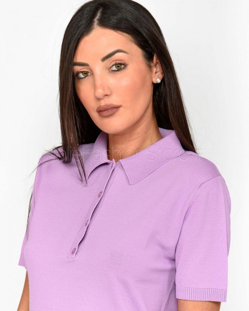 Patrizia Pepe Maglia Polo Crop Spring Lilac  1K1008 K318 M561