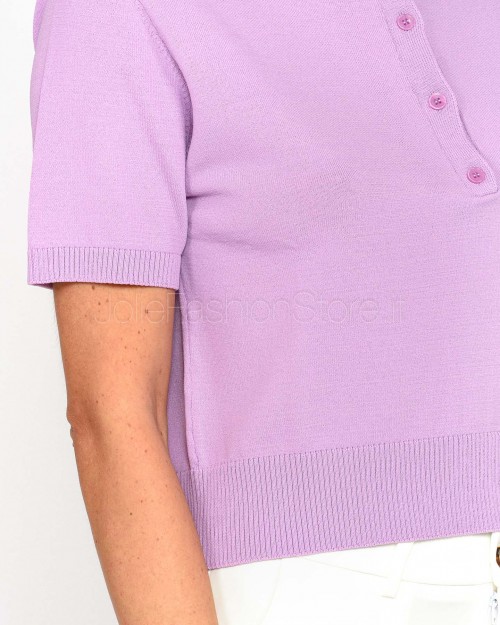 Patrizia Pepe Maglia Polo Crop Spring Lilac  1K1008 K318 M561
