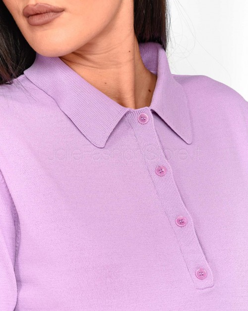 Patrizia Pepe Maglia Polo Crop Spring Lilac  1K1008 K318 M561