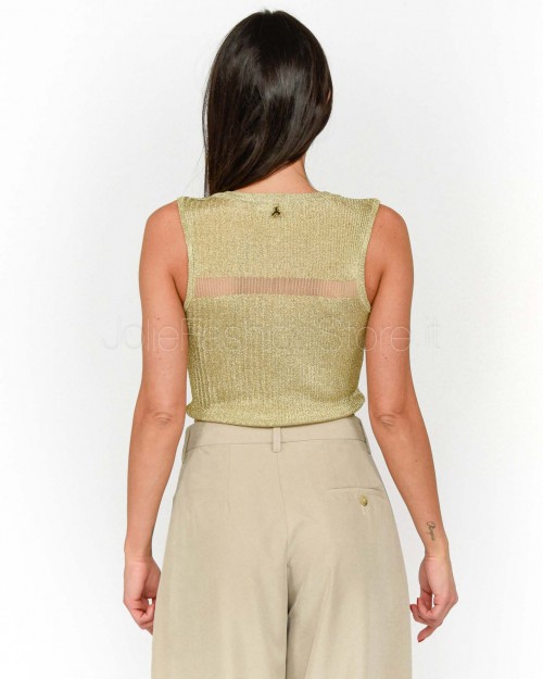 Patrizia Pepe Shiny Gold SWEATER/TOP  2K0318 K261 FF59