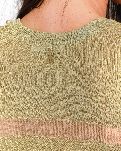 Patrizia Pepe Shiny Gold SWEATER/TOP  2K0318 K261 FF59