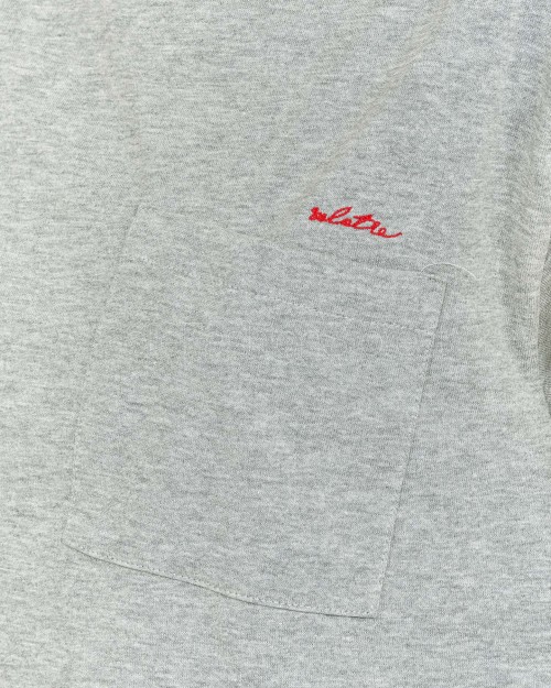 Solo Tre T-Shirt Corta Grigia Scritta Rossa  M1D0225 DU 93S