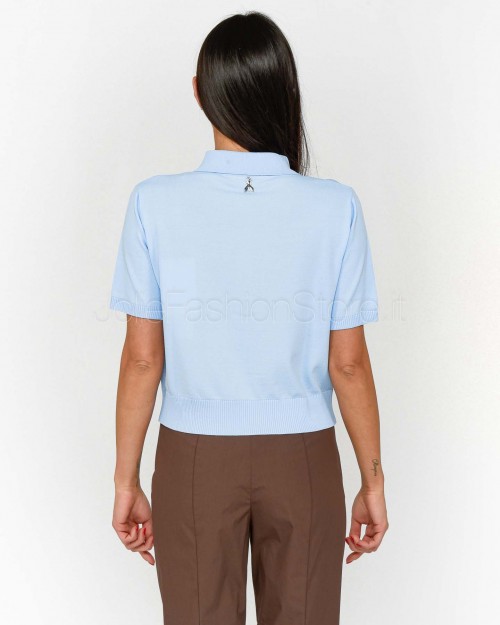 Patrizia Pepe Maglia Polo Crop Spring Sky  1K1008 K318 CA98