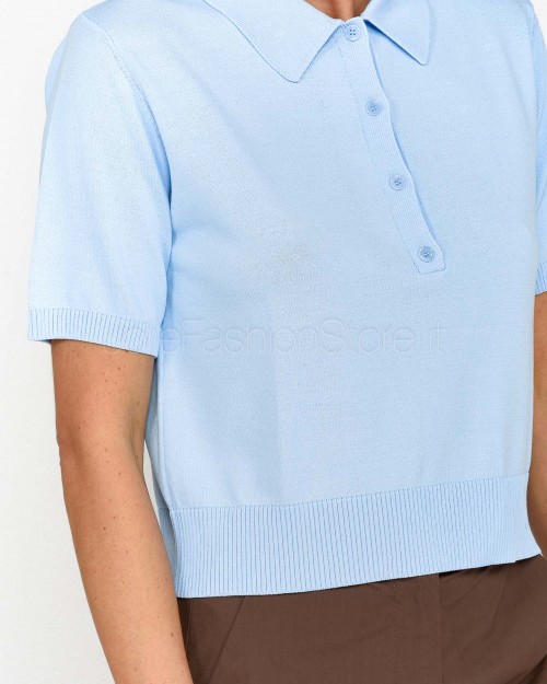 Patrizia Pepe Maglia Polo Crop Spring Sky  1K1008 K318 CA98