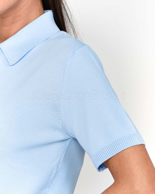 Patrizia Pepe Maglia Polo Crop Spring Sky  1K1008 K318 CA98