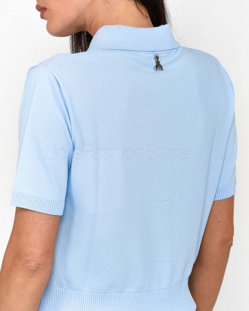 Patrizia Pepe Maglia Polo Crop Spring Sky  1K1008 K318 CA98