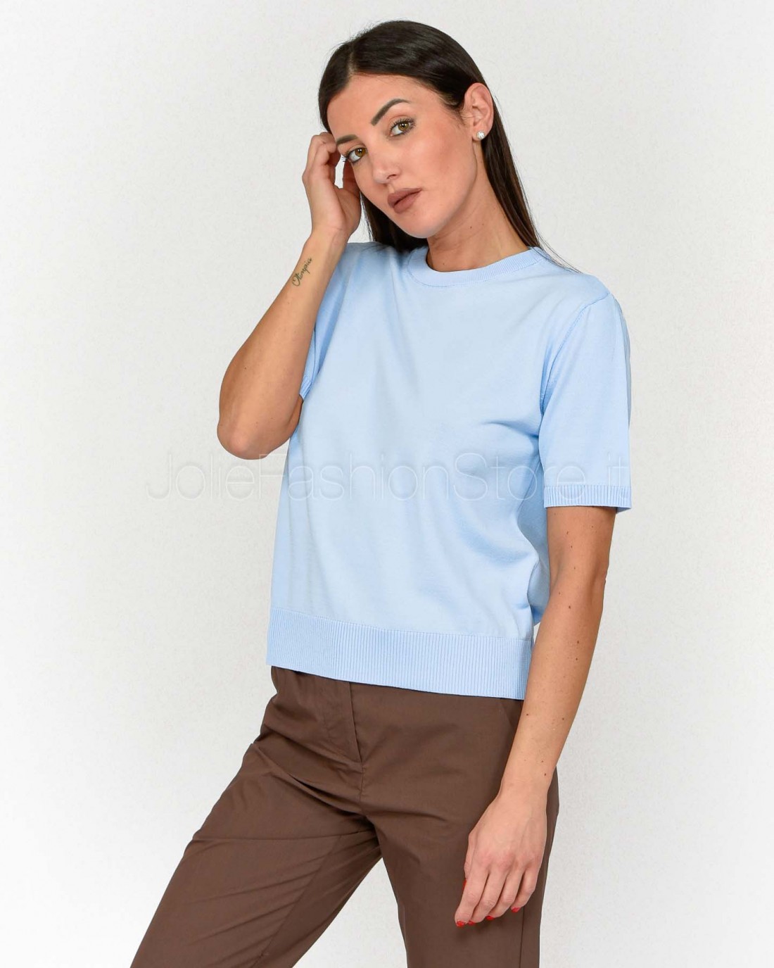 Patrizia Pepe Maglia Manica Corta Spring Sky  1K1007 K318 CA98