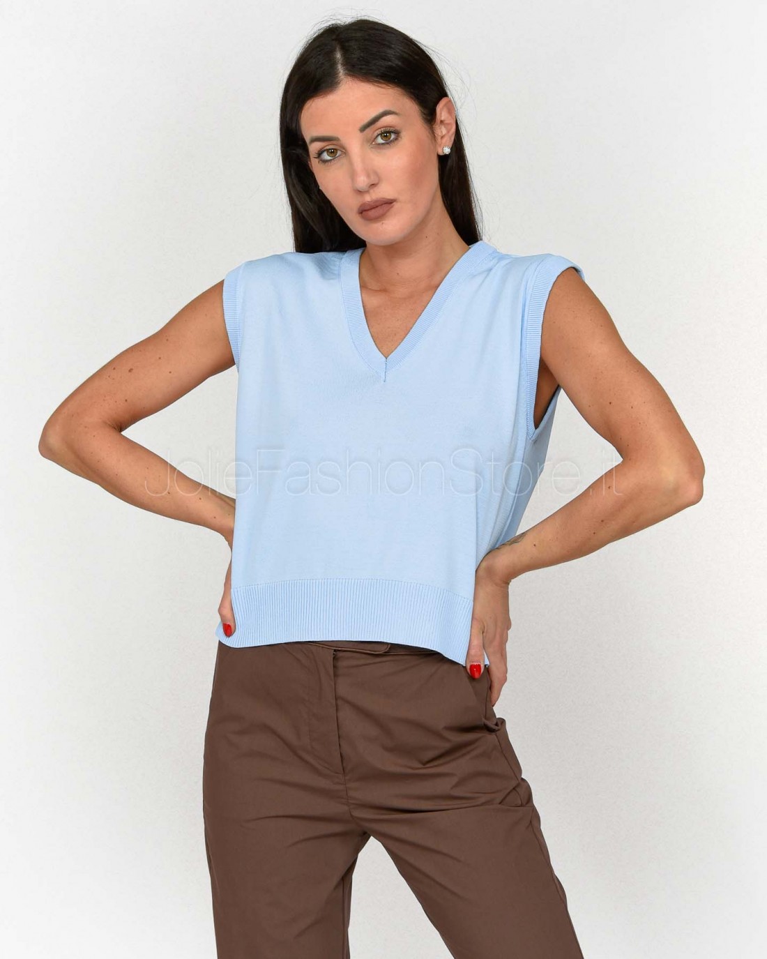 Patrizia Pepe Gilet Scollo a V Spring Sky  1K1006 K318 CA98