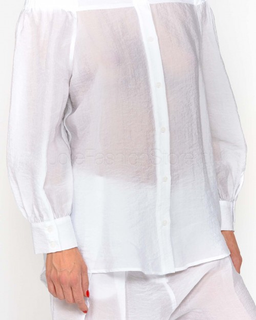 Patrizia Pepe Camicia Cut-Out In Cotone Bianco Ottico  2C1599 A600 W103