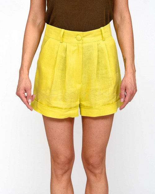 Actualee Short Giallo Con Pieces in Lino  14194 DARIR YELLOW