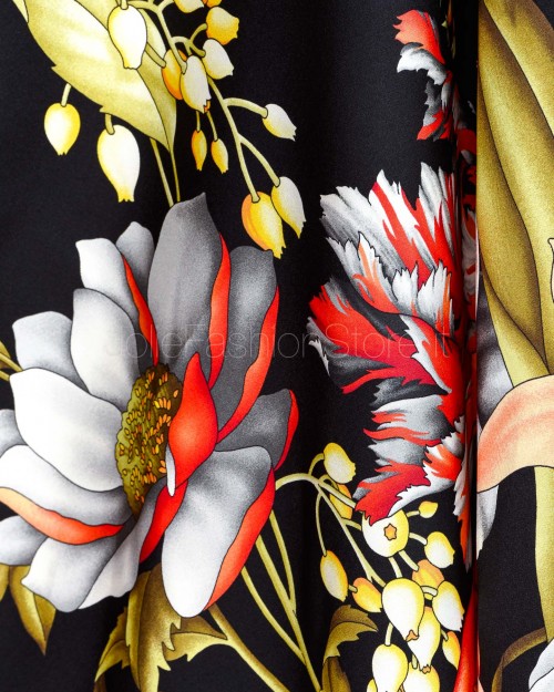 Massimo Ravinale Grand Foulard Clori Nero Arancio 140x140  ACCLORIN225