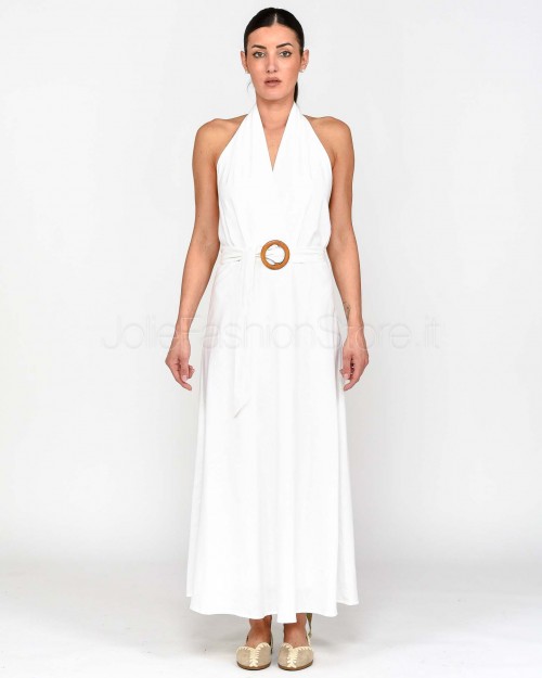 Grace & Mila Abito Lungo Bianco  ROSAMOUR_13236 ECRU