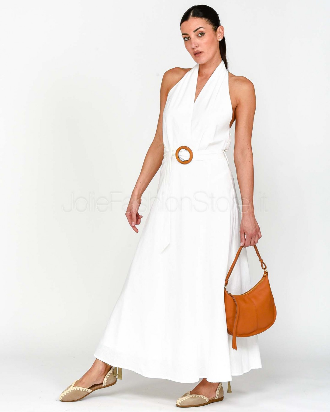 Grace & Mila Abito Lungo Bianco  ROSAMOUR_13236 ECRU