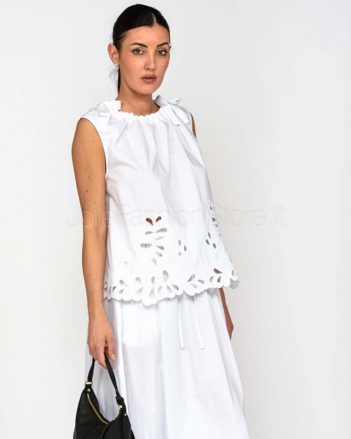 Meimeij Blusa Ricamo Laser Off White