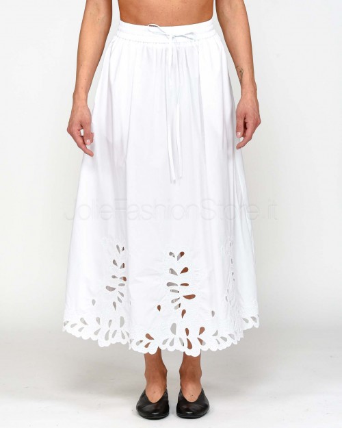 Meimeij Gonna Midi Ricamo Laser Off White  M5EAA2 791