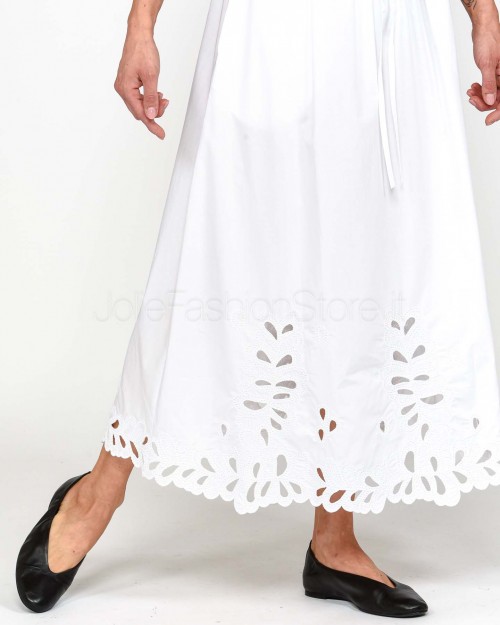 Meimeij Gonna Midi Ricamo Laser Off White  M5EAA2 791