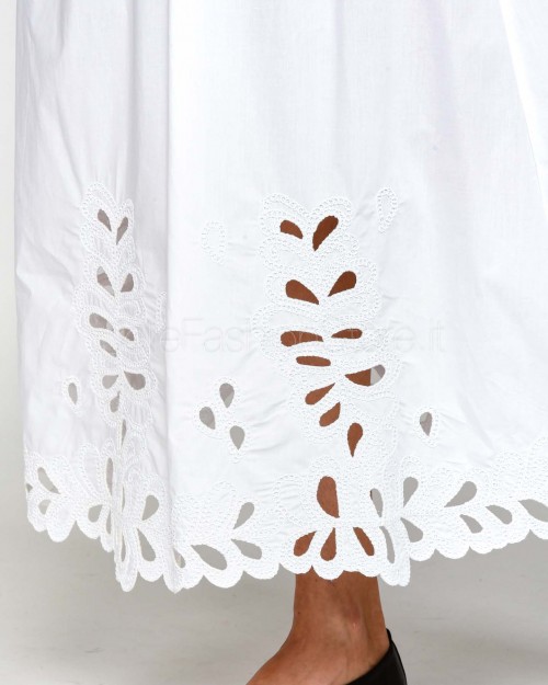 Meimeij Gonna Midi Ricamo Laser Off White  M5EAA2 791