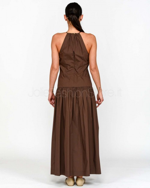 Patrizia Pepe Abito Corpino Aderente In Popeline Sensual Brown  2A2949 A570 B825