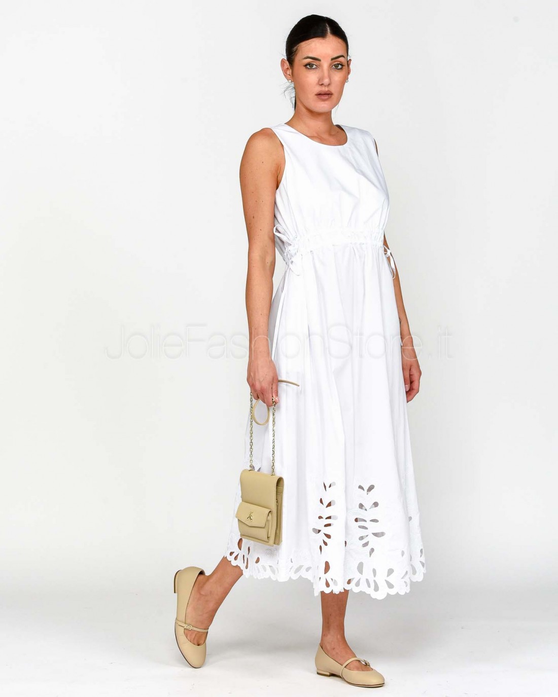 Meimeij Abito Midi Ricamo Laser Off White  M5EAA0 791