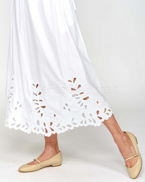 Meimeij Abito Midi Ricamo Laser Off White  M5EAA0 791