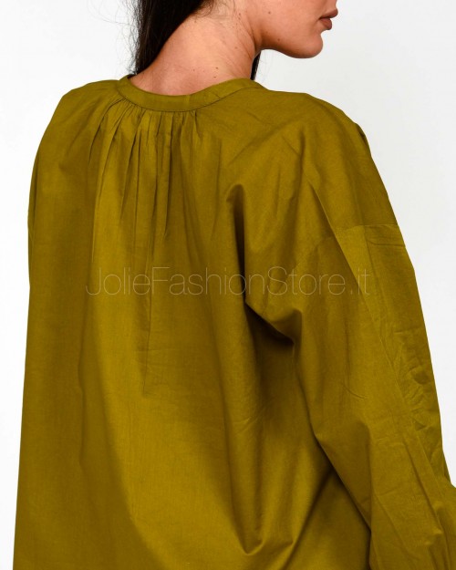 Not Shy Camicia Polsi Arricciati Verde Militare  4602605 MILITARY