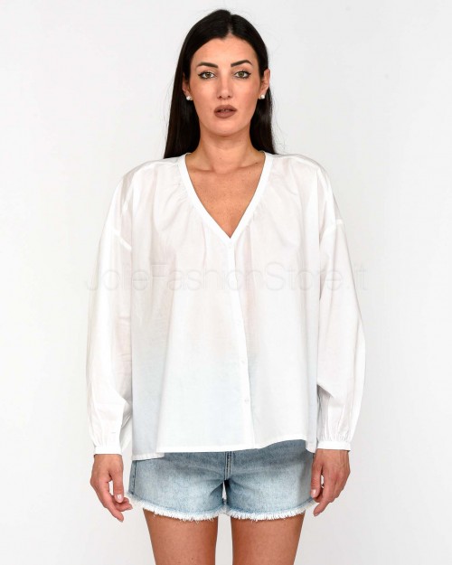 Not Shy White Ruffled Cuff Shirt  4602605 BLANC PUR