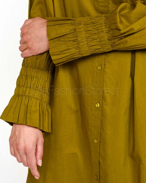 Not Shy Abito Chemisier Asimmetrico Verde Militare  4602608 MILITARY